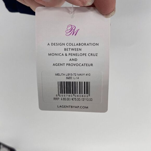 L'agent Provocateur Melita Womens Navy Blue New strappy bikini top Large - Picture 5 of 9